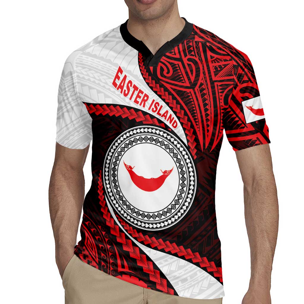 Easter Island Rugby Jersey Moai Statues Polynesian Style