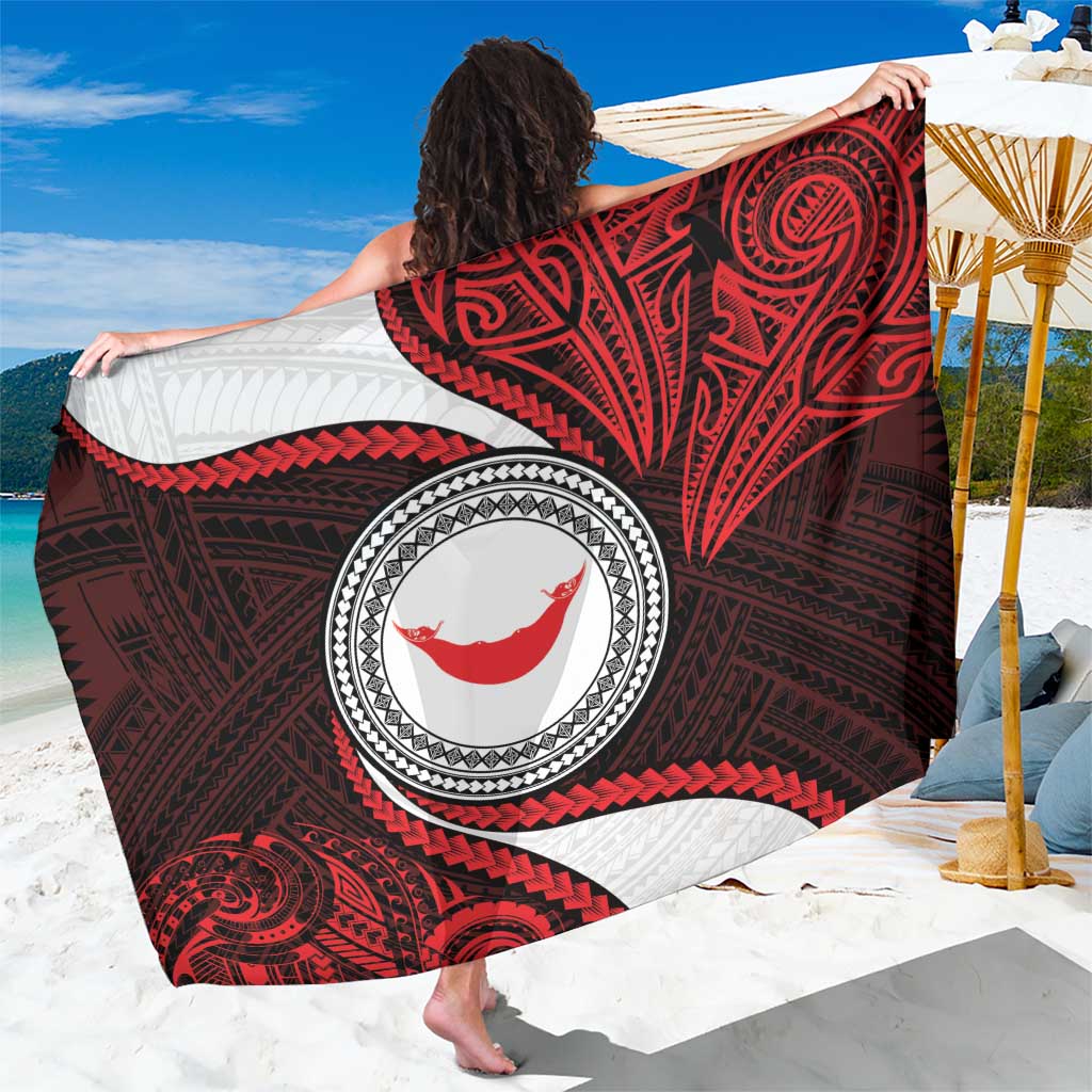 Easter Island Sarong Moai Statues Polynesian Style LT05 One Size 44 x 66 inches Red - Polynesian Pride