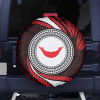 Easter Island Spare Tire Cover Moai Statues Polynesian Style LT05 No hole Red - Polynesian Pride