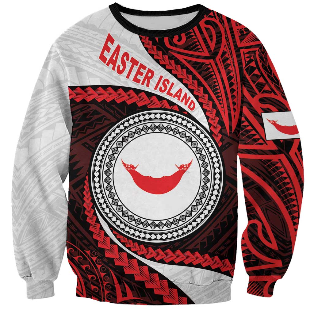 Easter Island Sweatshirt Moai Statues Polynesian Style