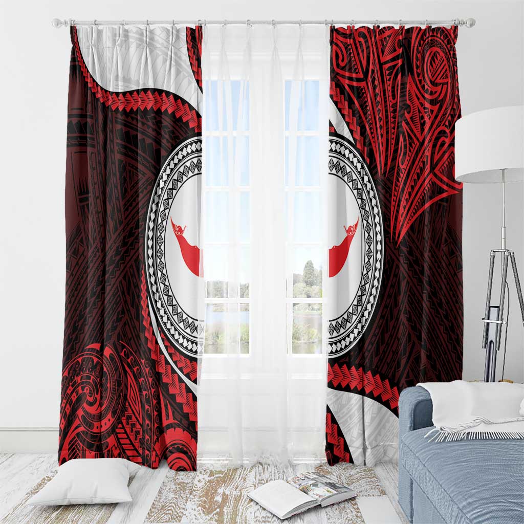 Easter Island Window Curtain Moai Statues Polynesian Style