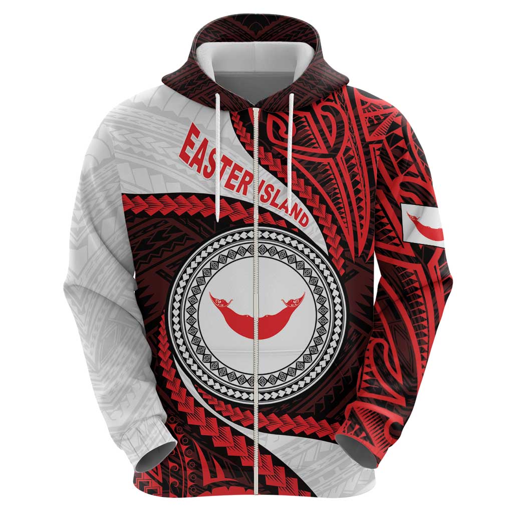Easter Island Zip Hoodie Moai Statues Polynesian Style LT05 - Polynesian Pride