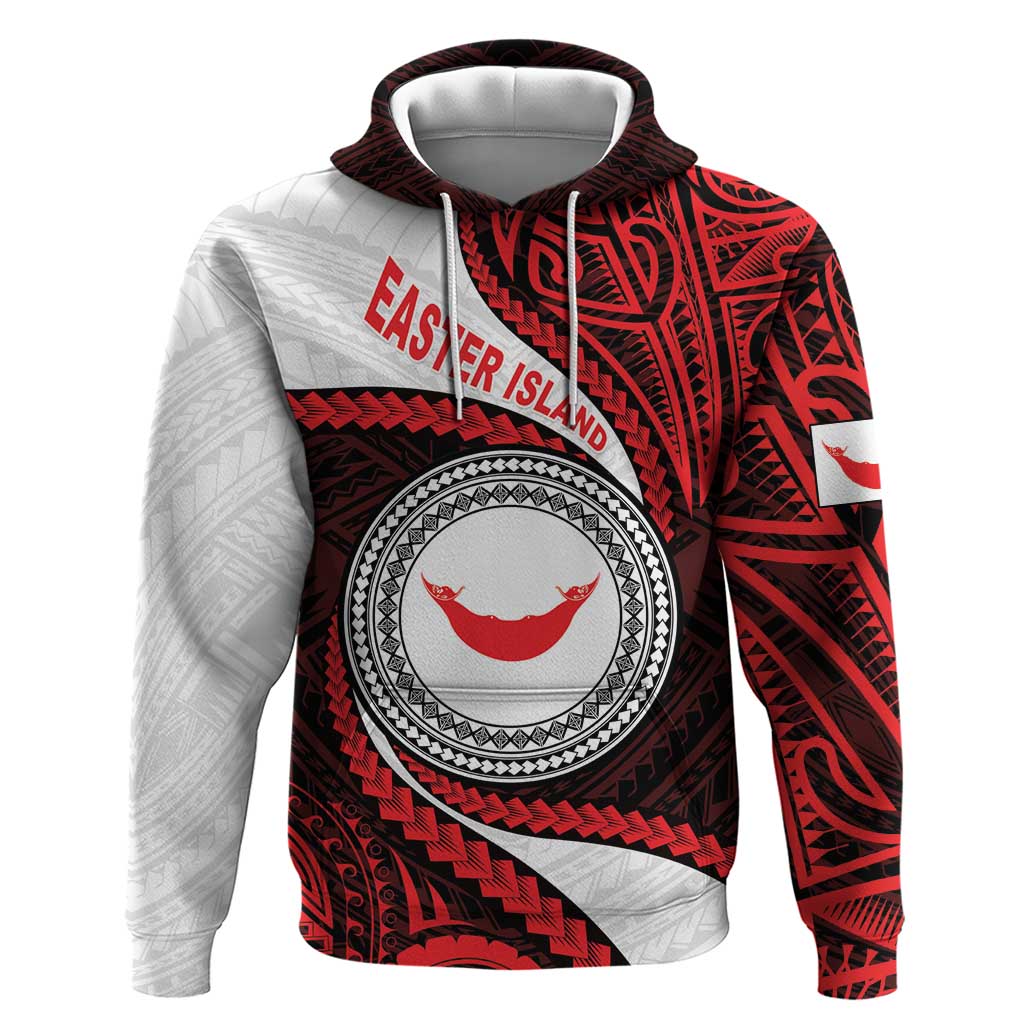 Easter Island Zip Hoodie Moai Statues Polynesian Style LT05 Pullover Hoodie Red - Polynesian Pride