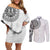 New Zealand Aotearoa Couples Matching Off Shoulder Short Dress and Long Sleeve Button Shirt Maori Te Mata O Rongokako