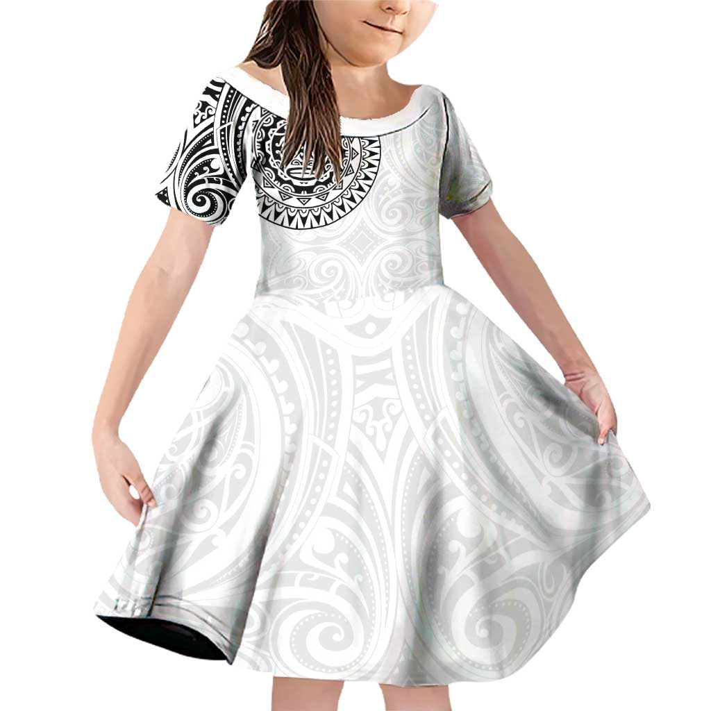 New Zealand Aotearoa Family Matching Off Shoulder Short Dress and Hawaiian Shirt Maori Te Mata O Rongokako