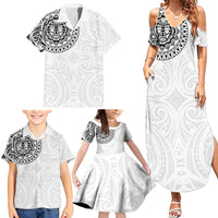 New Zealand Aotearoa Family Matching Summer Maxi Dress and Hawaiian Shirt Maori Te Mata O Rongokako