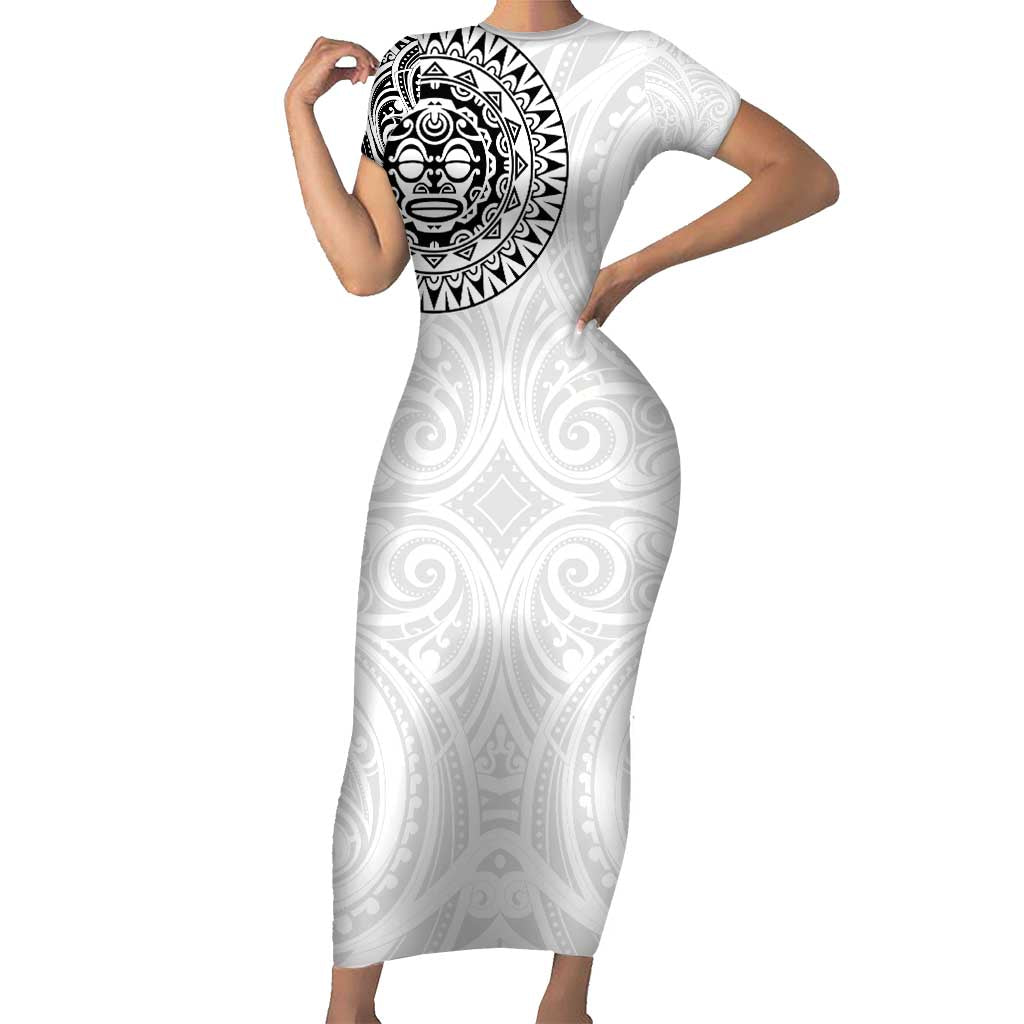 New Zealand Aotearoa Short Sleeve Bodycon Dress Maori Te Mata O Rongokako