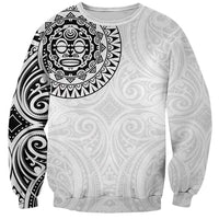 New Zealand Aotearoa Sweatshirt Maori Te Mata O Rongokako LT05 Unisex White - Polynesian Pride
