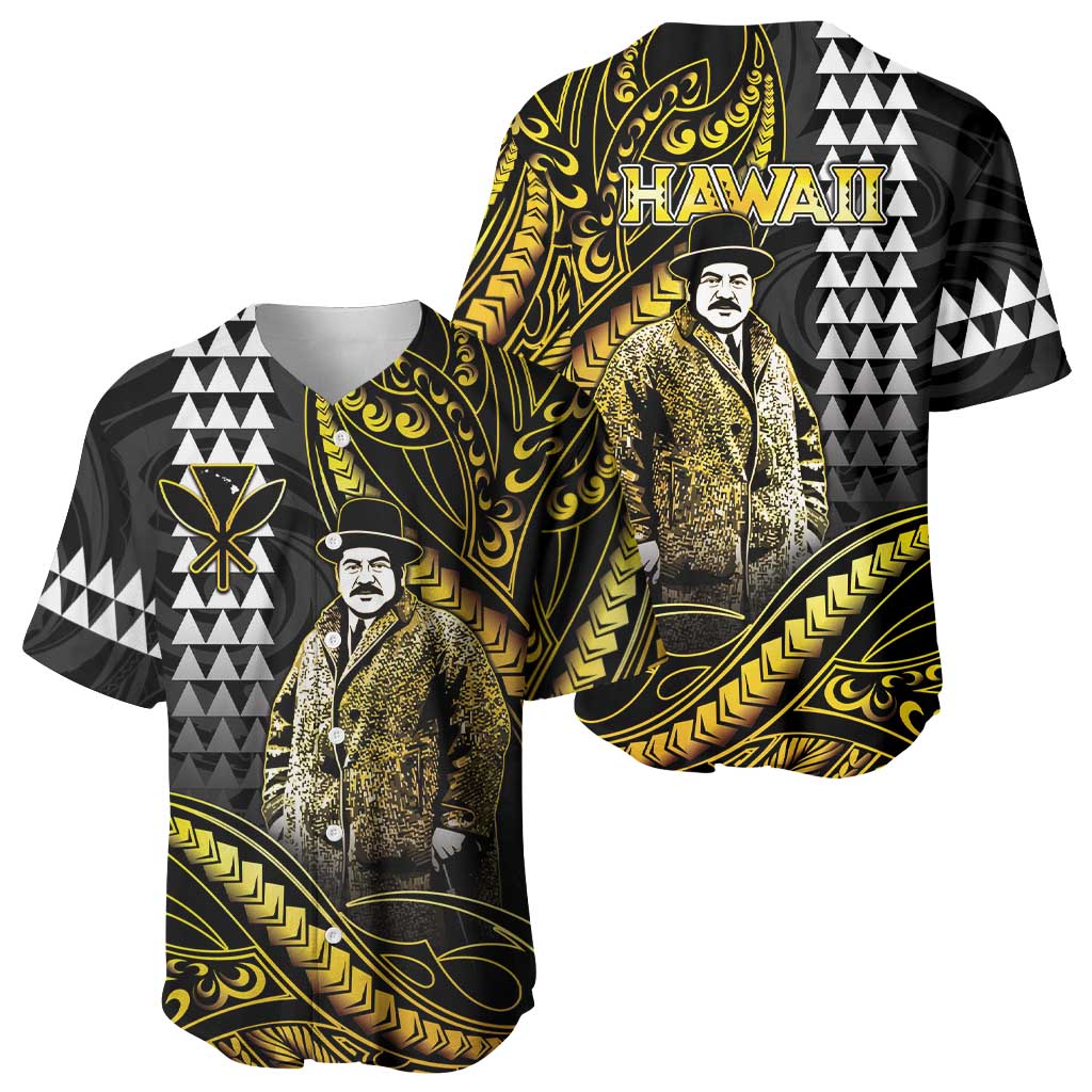 Hawaii Kuhio The Citizen Prince Baseball Jersey Gold Polynesian Tribal Tattoo