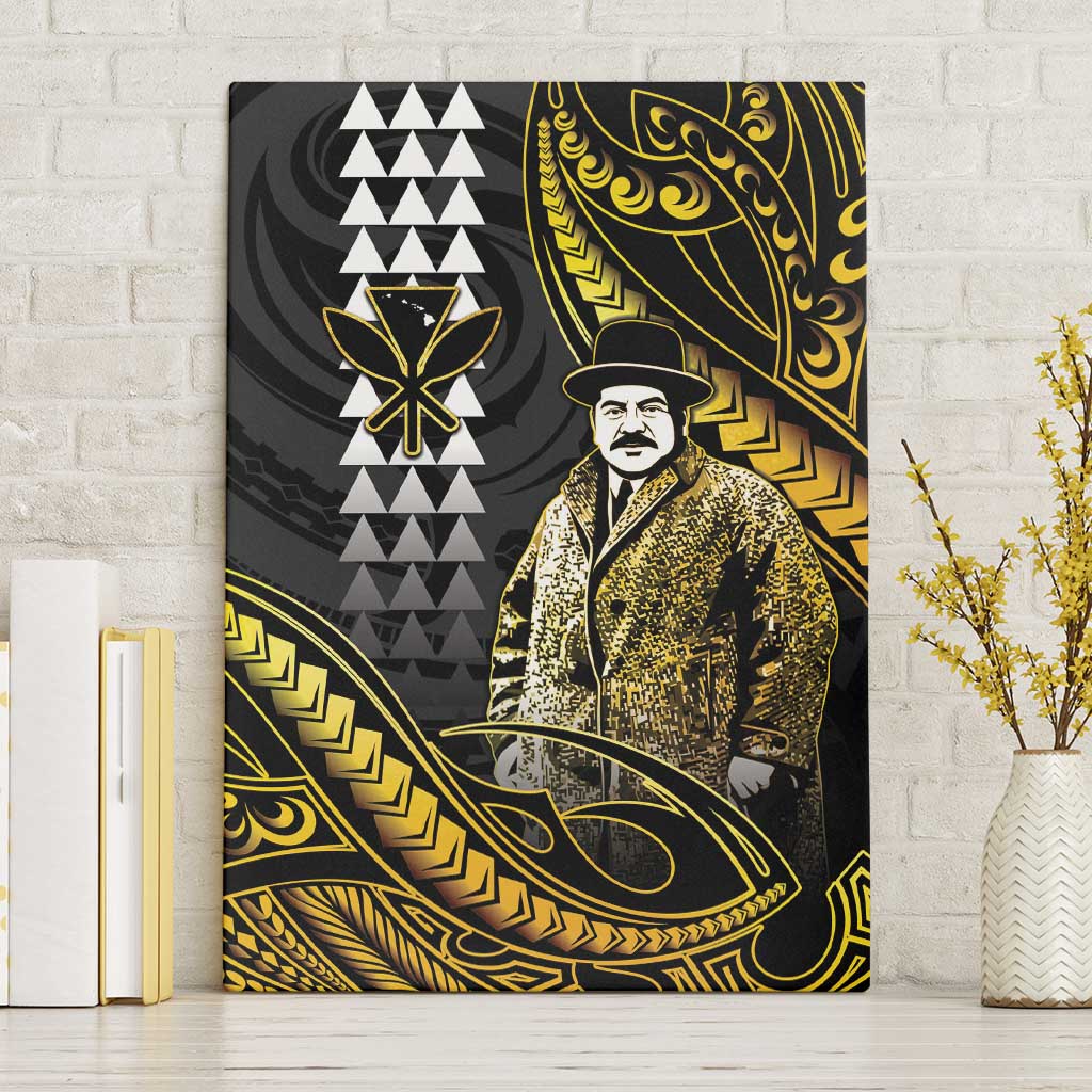 Hawaii Kuhio The Citizen Prince Canvas Wall Art Gold Polynesian Tribal Tattoo