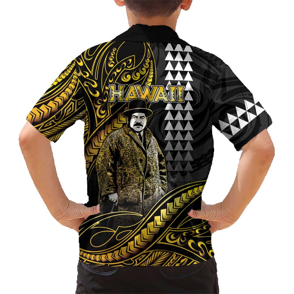Hawaii Kuhio The Citizen Prince Family Matching Puletasi and Hawaiian Shirt Gold Polynesian Tribal Tattoo LT05 - Polynesian Pride