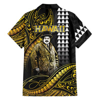 Hawaii Kuhio The Citizen Prince Family Matching Summer Maxi Dress and Hawaiian Shirt Gold Polynesian Tribal Tattoo LT05 - Polynesian Pride