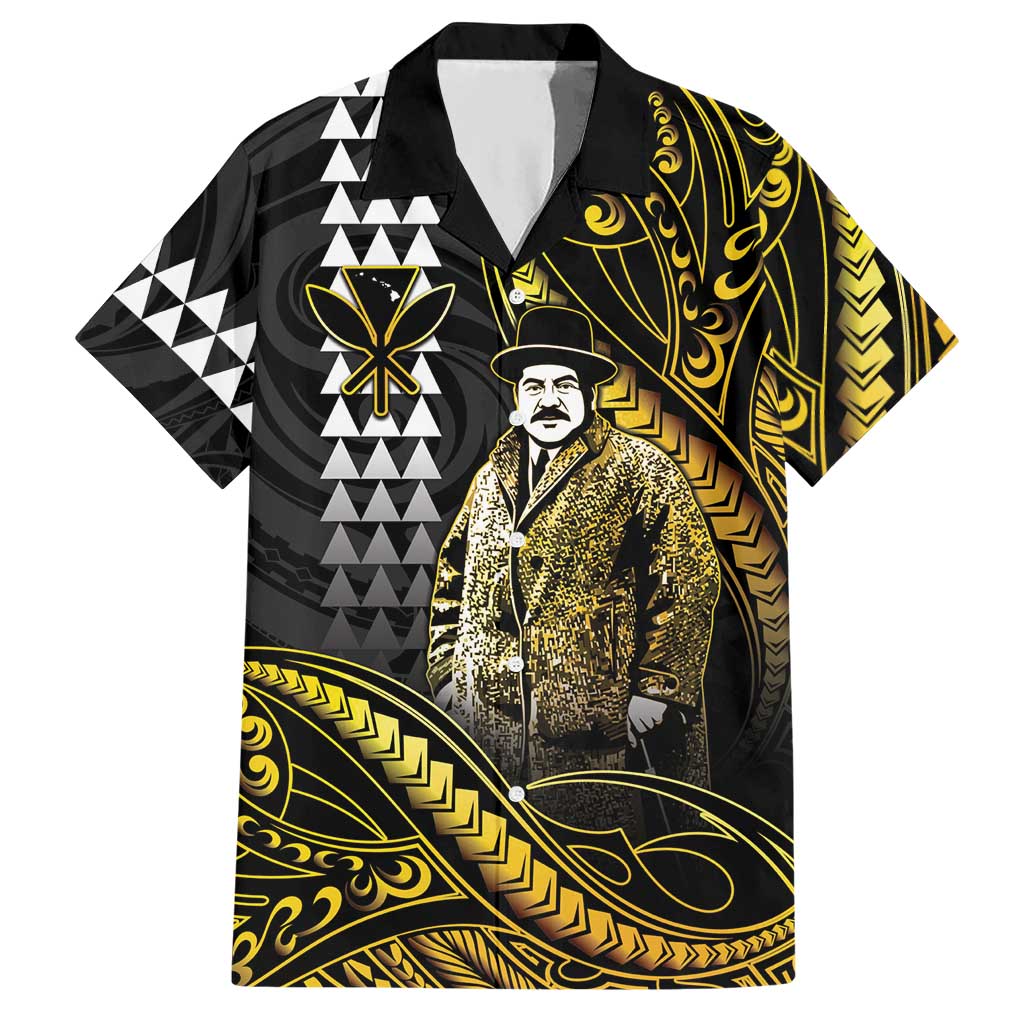 Hawaii Kuhio The Citizen Prince Hawaiian Shirt Gold Polynesian Tribal Tattoo LT05 Gold - Polynesian Pride