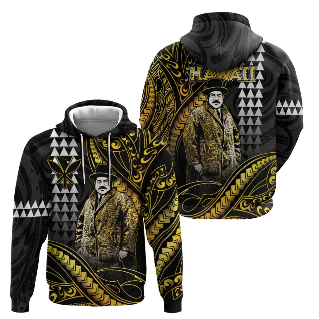 Hawaii Kuhio The Citizen Prince Hoodie Gold Polynesian Tribal Tattoo