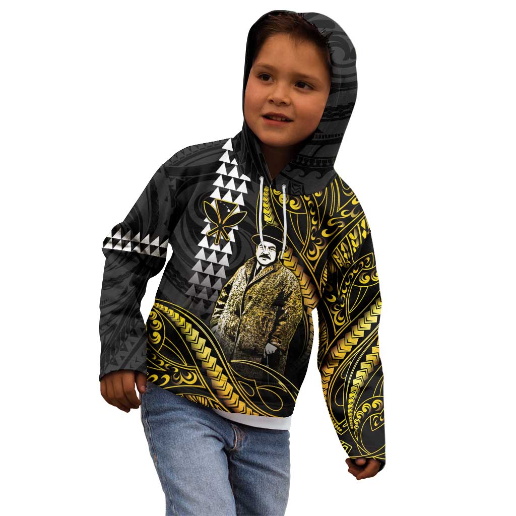 Hawaii Kuhio The Citizen Prince Kid Hoodie Gold Polynesian Tribal Tattoo