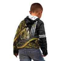 Hawaii Kuhio The Citizen Prince Kid Hoodie Gold Polynesian Tribal Tattoo