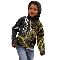 Hawaii Kuhio The Citizen Prince Kid Hoodie Gold Polynesian Tribal Tattoo