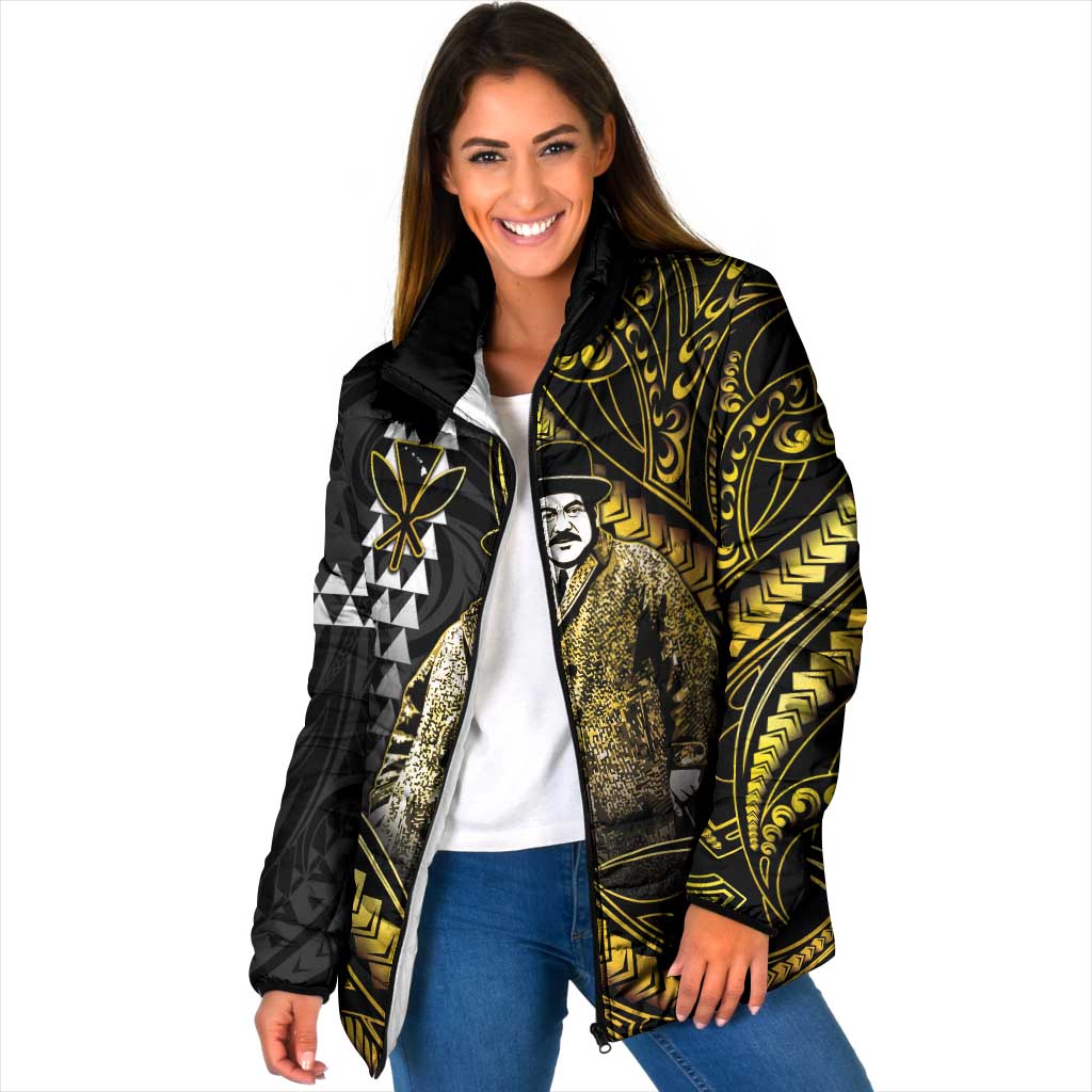 Hawaii Kuhio The Citizen Prince Padded Jacket Gold Polynesian Tribal Tattoo