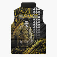 Hawaii Kuhio The Citizen Prince Sleeveless Puffer Jacket Gold Polynesian Tribal Tattoo LT05 - Polynesian Pride