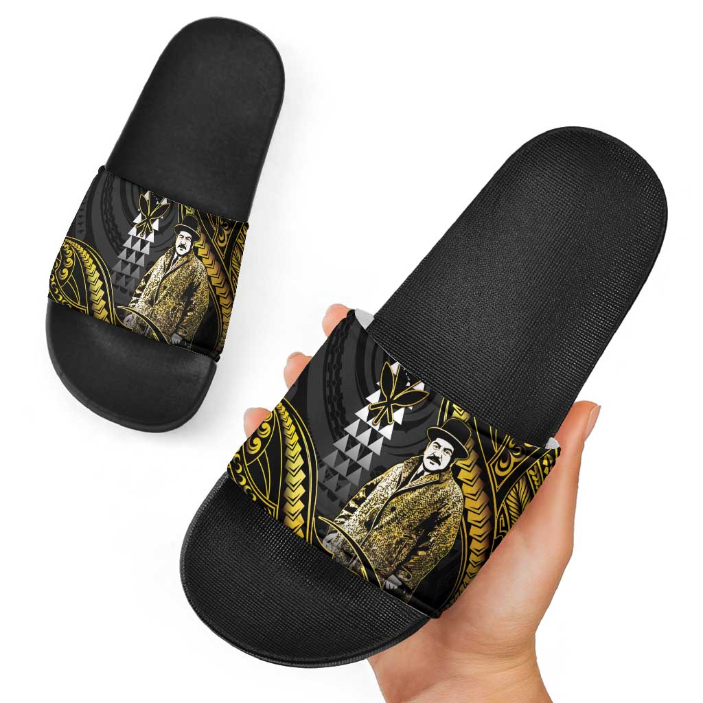 Hawaii Kuhio The Citizen Prince Slide Sandals Gold Polynesian Tribal Tattoo LT05 - Polynesian Pride