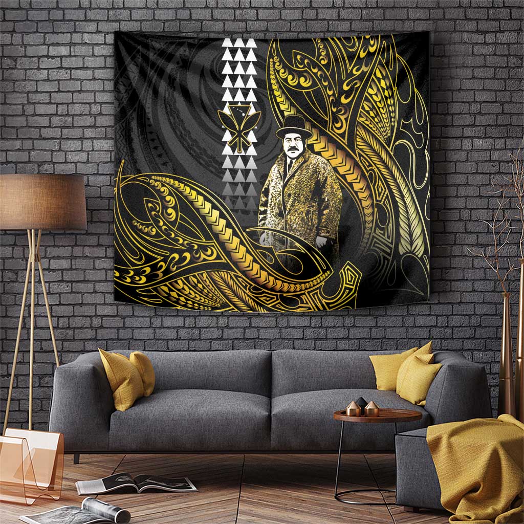 Hawaii Kuhio The Citizen Prince Tapestry Gold Polynesian Tribal Tattoo LT05 Gold - Polynesian Pride