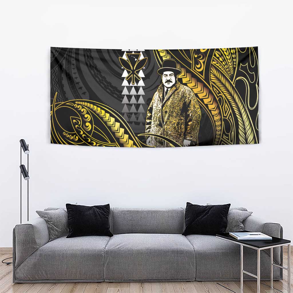 Hawaii Kuhio The Citizen Prince Tapestry Gold Polynesian Tribal Tattoo LT05 - Polynesian Pride