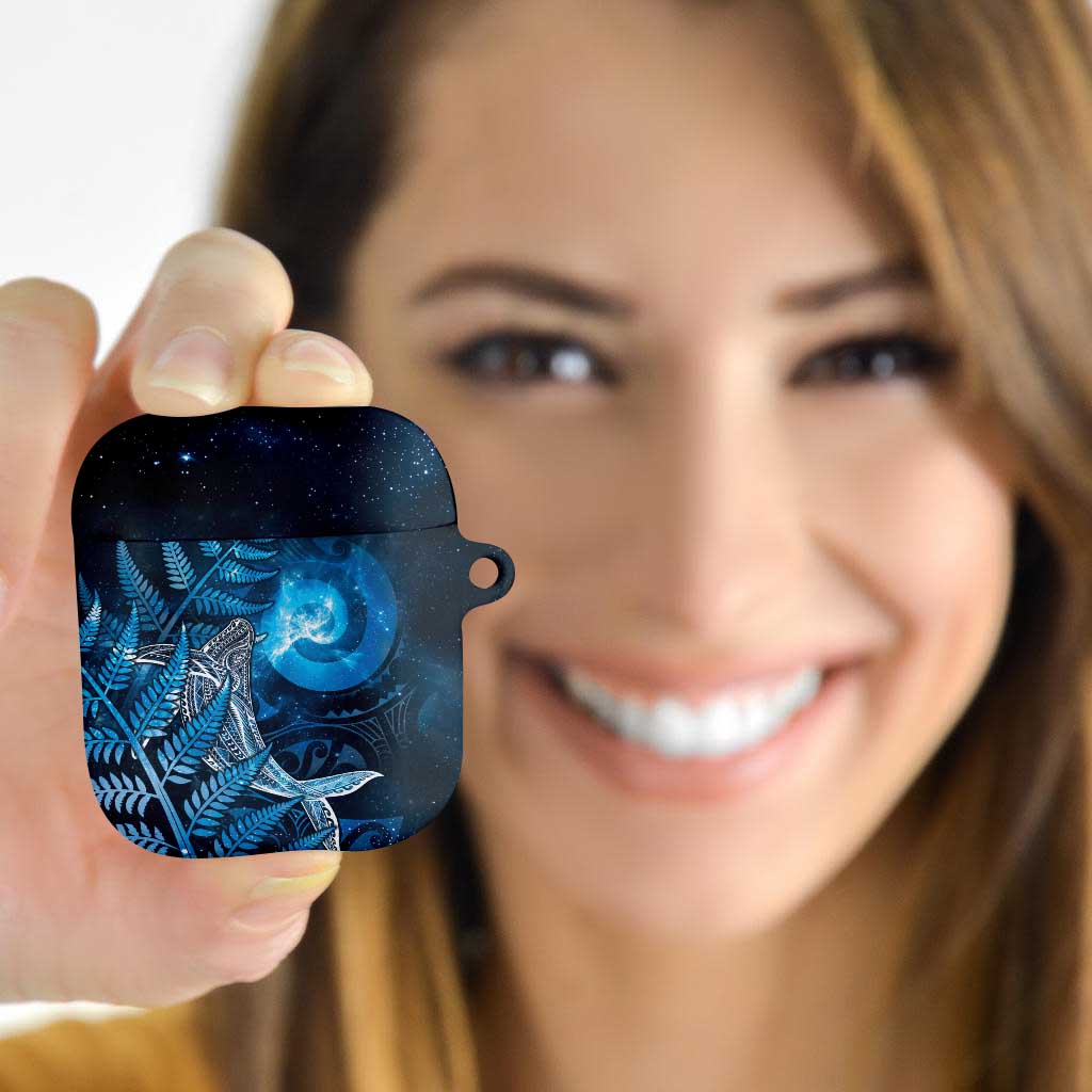 New Zealand Matariki AirPods Case Maori Koru With Humpback Whale Blue