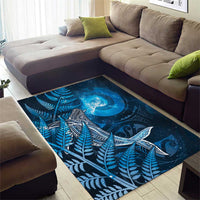 New Zealand Matariki Area Rug Maori Koru With Humpback Whale Blue LT05 - Polynesian Pride