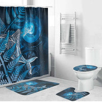 New Zealand Matariki Bathroom Set Maori Koru With Humpback Whale Blue