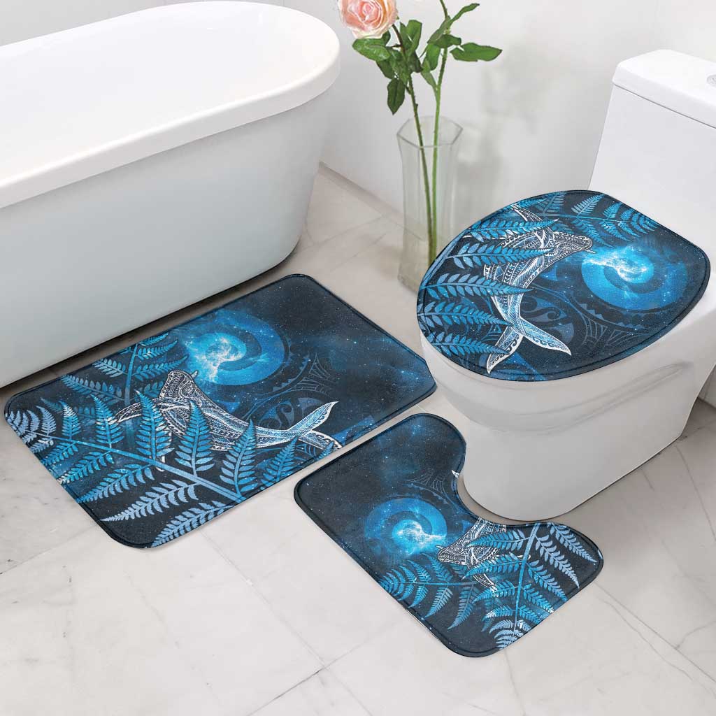 New Zealand Matariki Bathroom Set Maori Koru With Humpback Whale Blue