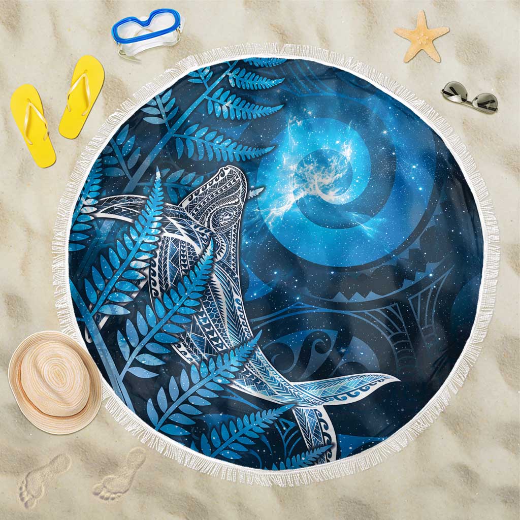 New Zealand Matariki Beach Blanket Maori Koru With Humpback Whale Blue