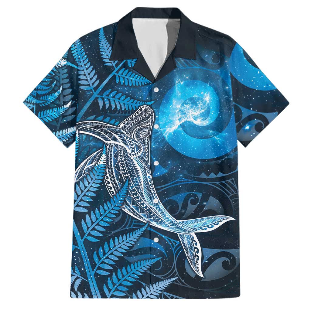 New Zealand Matariki Family Matching Summer Maxi Dress and Hawaiian Shirt Maori Koru With Humpback Whale Blue
