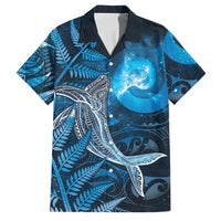 New Zealand Matariki Family Matching Summer Maxi Dress and Hawaiian Shirt Maori Koru With Humpback Whale Blue