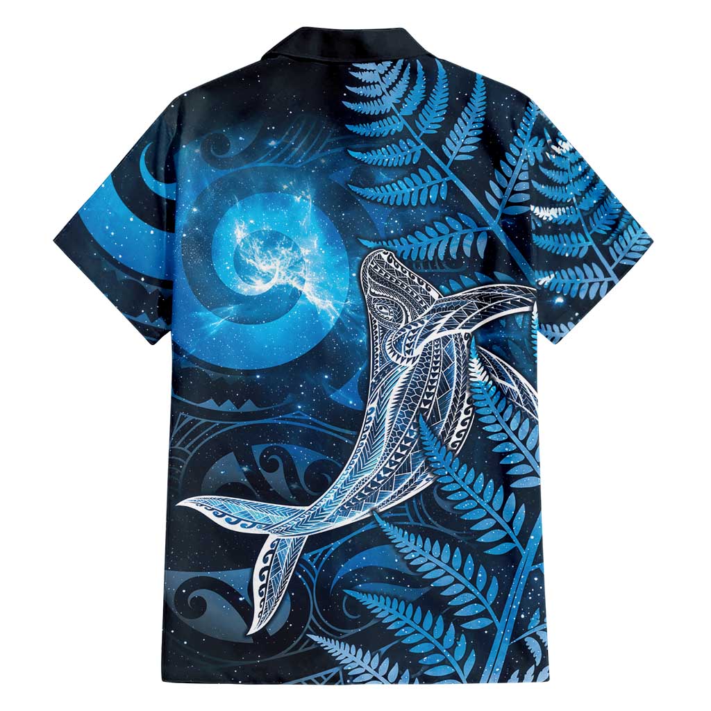 New Zealand Matariki Family Matching Summer Maxi Dress and Hawaiian Shirt Maori Koru With Humpback Whale Blue