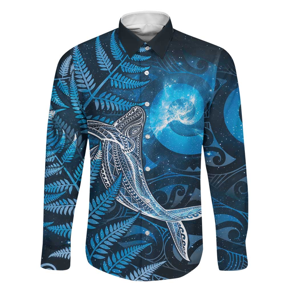 New Zealand Matariki Family Matching Summer Maxi Dress and Hawaiian Shirt Maori Koru With Humpback Whale Blue