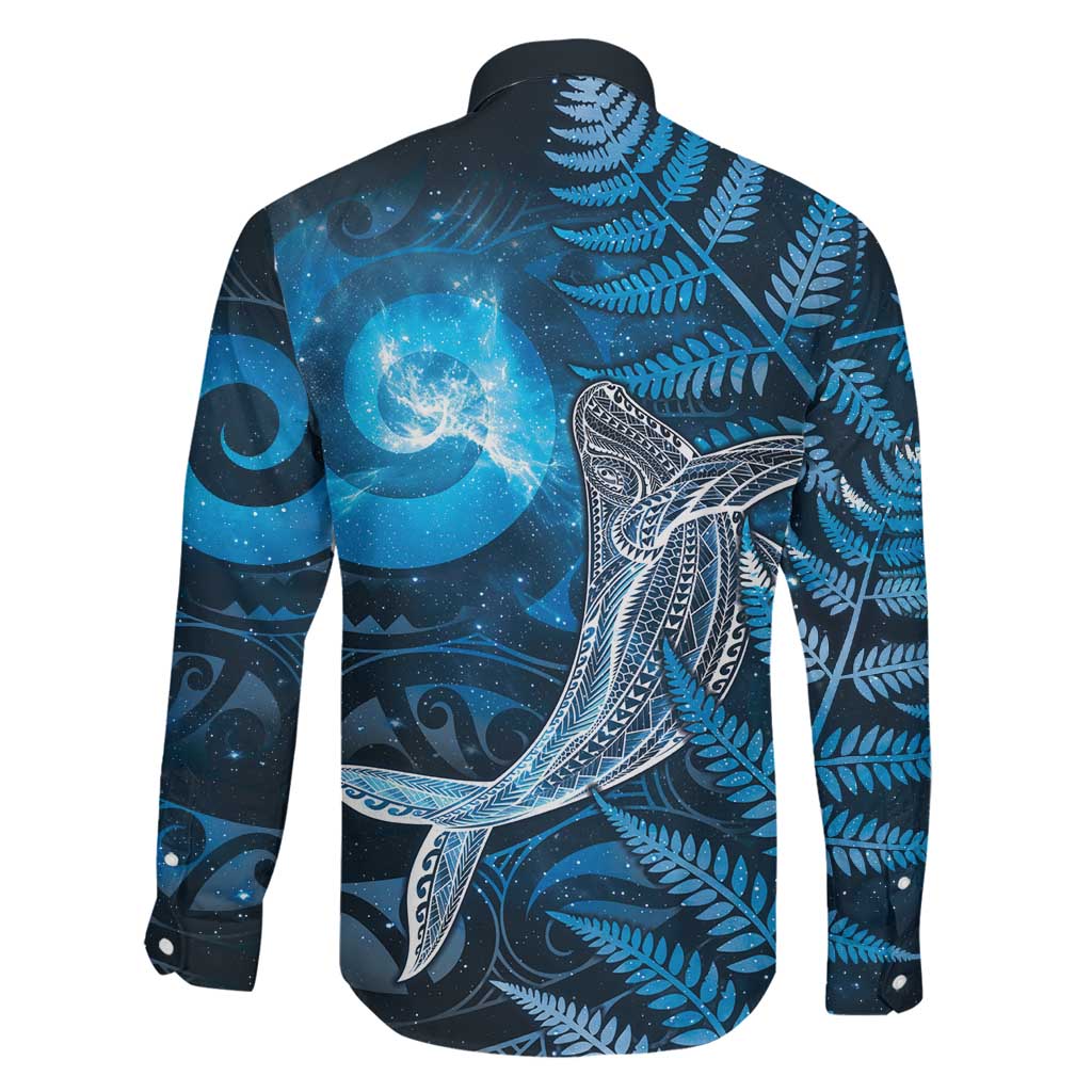 New Zealand Matariki Family Matching Summer Maxi Dress and Hawaiian Shirt Maori Koru With Humpback Whale Blue