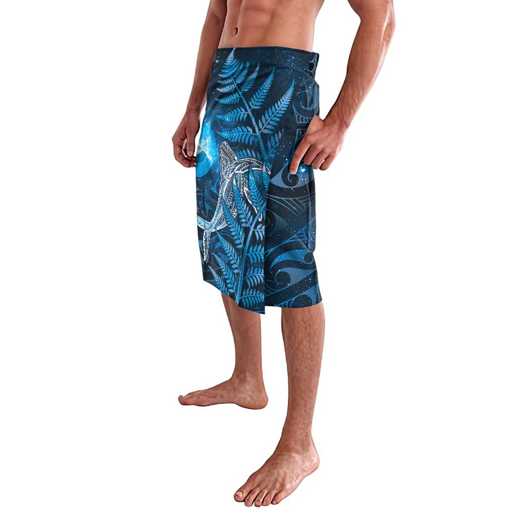 New Zealand Matariki Lavalava Maori Koru With Humpback Whale Blue LT05 - Polynesian Pride