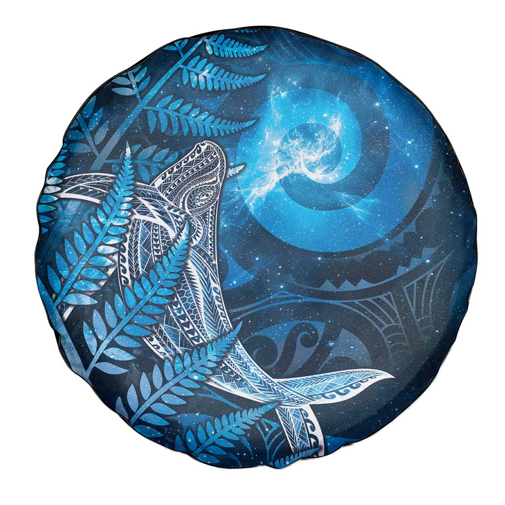 New Zealand Matariki Spare Tire Cover Maori Koru With Humpback Whale Blue LT05 - Polynesian Pride