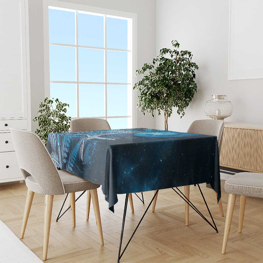New Zealand Matariki Tablecloth Maori Koru With Humpback Whale Blue LT05 - Polynesian Pride