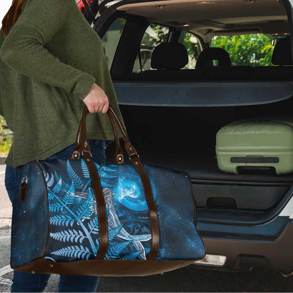 New Zealand Matariki Travel Bag Maori Koru With Humpback Whale Blue