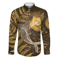 New Zealand Matariki Family Matching Off Shoulder Maxi Dress and Hawaiian Shirt Maori Koru With Humpback Whale Gold