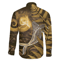 New Zealand Matariki Family Matching Off Shoulder Maxi Dress and Hawaiian Shirt Maori Koru With Humpback Whale Gold