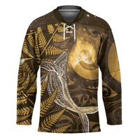 New Zealand Matariki Hockey Jersey Maori Koru With Humpback Whale Gold