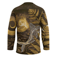 New Zealand Matariki Hockey Jersey Maori Koru With Humpback Whale Gold
