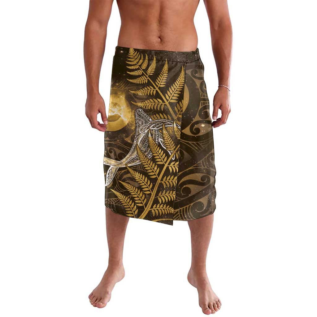 New Zealand Matariki Lavalava Maori Koru With Humpback Whale Gold