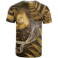 New Zealand Matariki T Shirt Maori Koru With Humpback Whale Gold