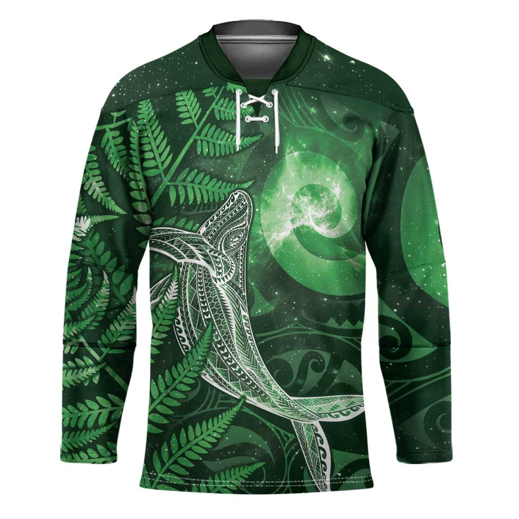 New Zealand Matariki Hockey Jersey Maori Koru With Humpback Whale Green
