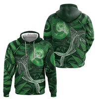 New Zealand Matariki Hoodie Maori Koru With Humpback Whale Green