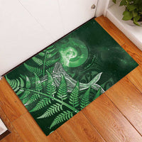 New Zealand Matariki Rubber Doormat Maori Koru With Humpback Whale Green LT05 - Polynesian Pride