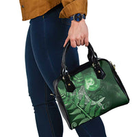 New Zealand Matariki Shoulder Handbag Maori Koru With Humpback Whale Green LT05 - Polynesian Pride